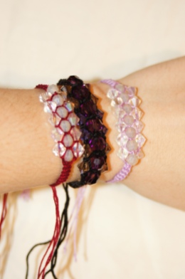 Close up of the Swarovski bracelets.